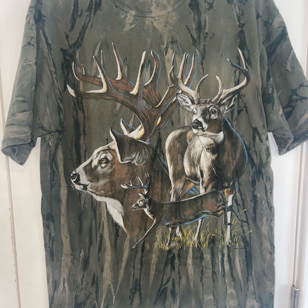 Habitat Green Camouflage Deer Graphic Short Sleeve Tee